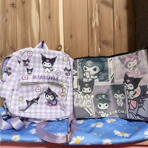 Kuromi Backpack and Tote Set